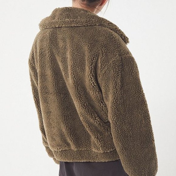 Urban Outfitters Olive Green Teddy Jacket - Picture 2 of 2